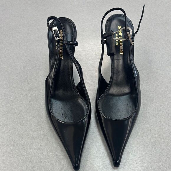 Saint Laurent Women's Black Slingback Heels - Picture 1 of 10